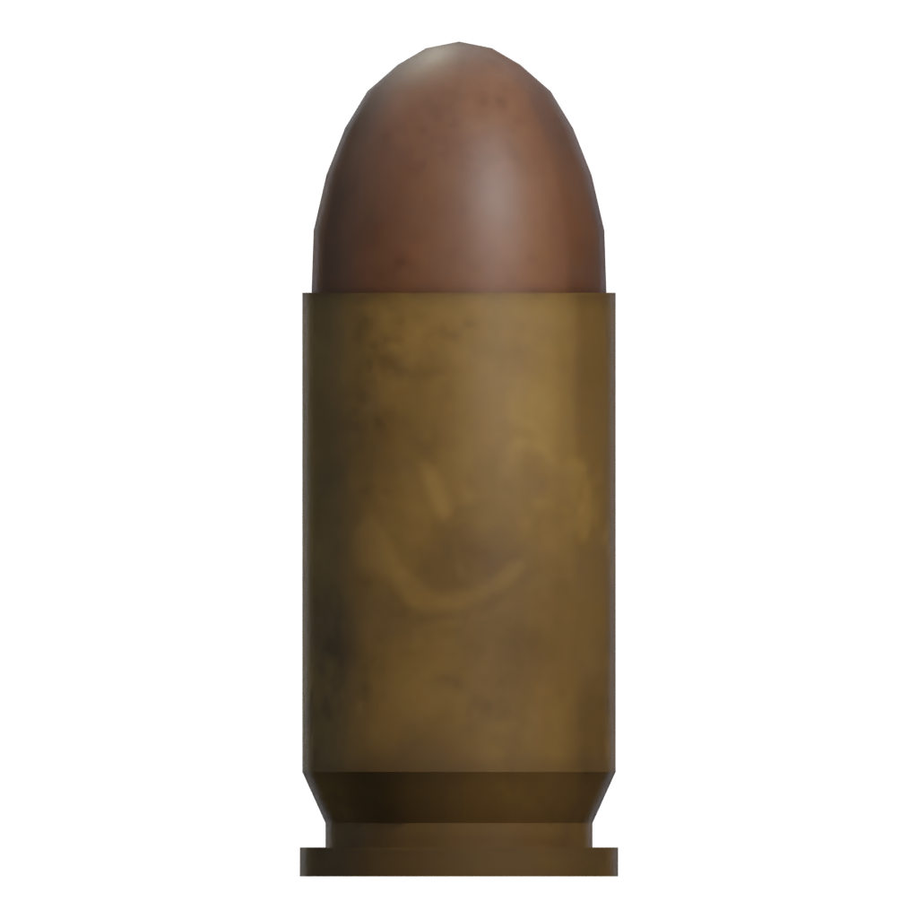 Right view of the 9Mm Printable Bullet 3D model