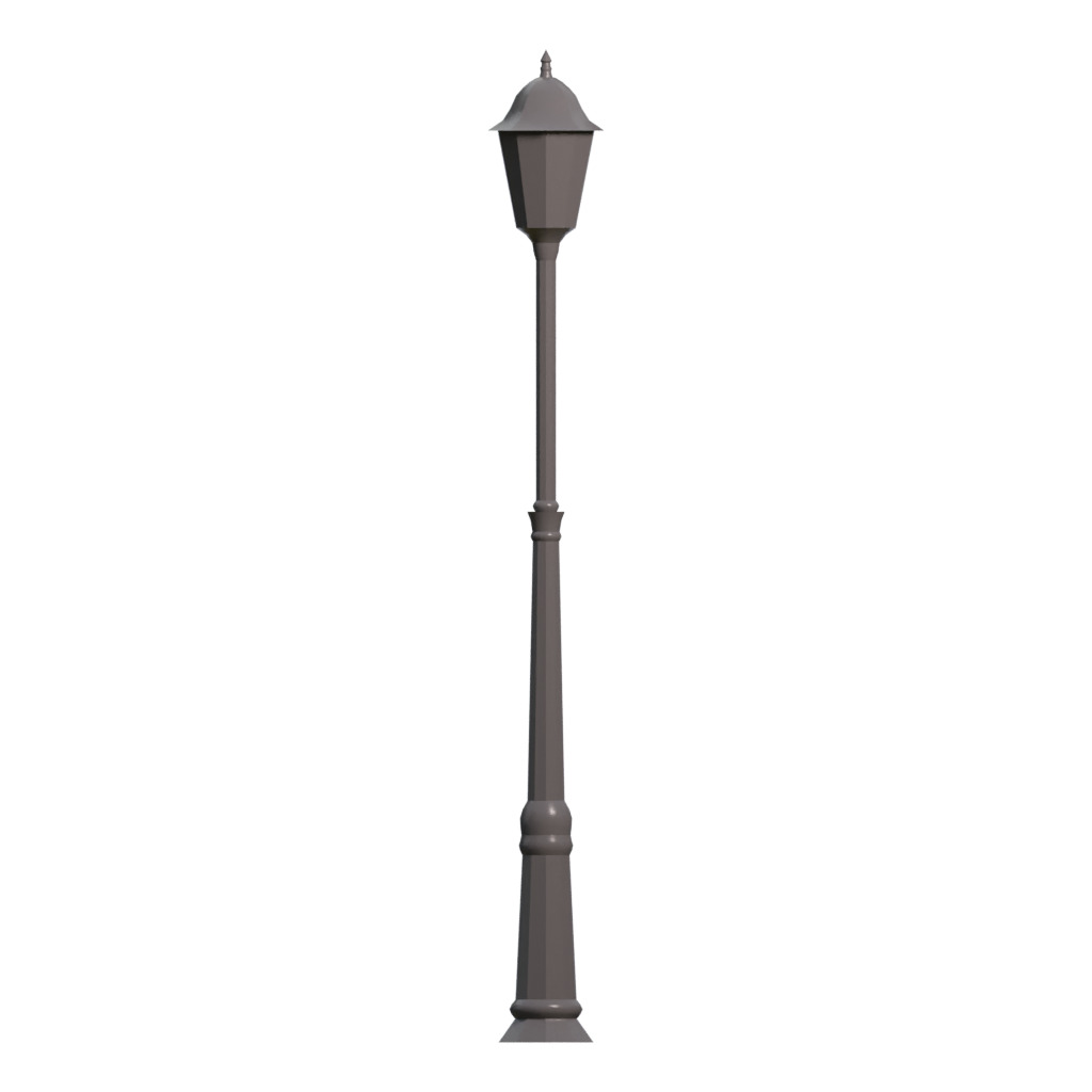 Right view of the Road Light Low Poly 3D model