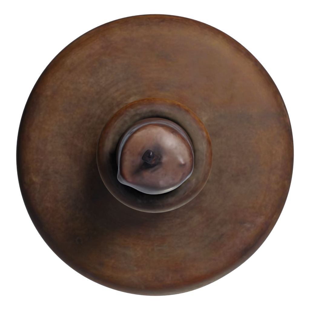 Top view of the Wooden Candlestick 3D model