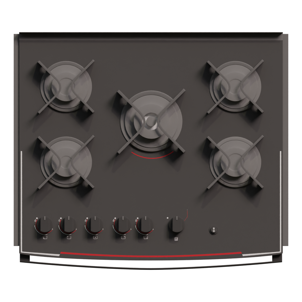 Front view of the Cooktop 05 3D model