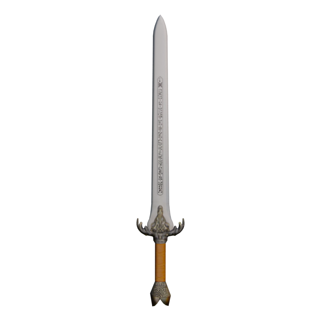 Front view of the Baphomet Sword 3D model