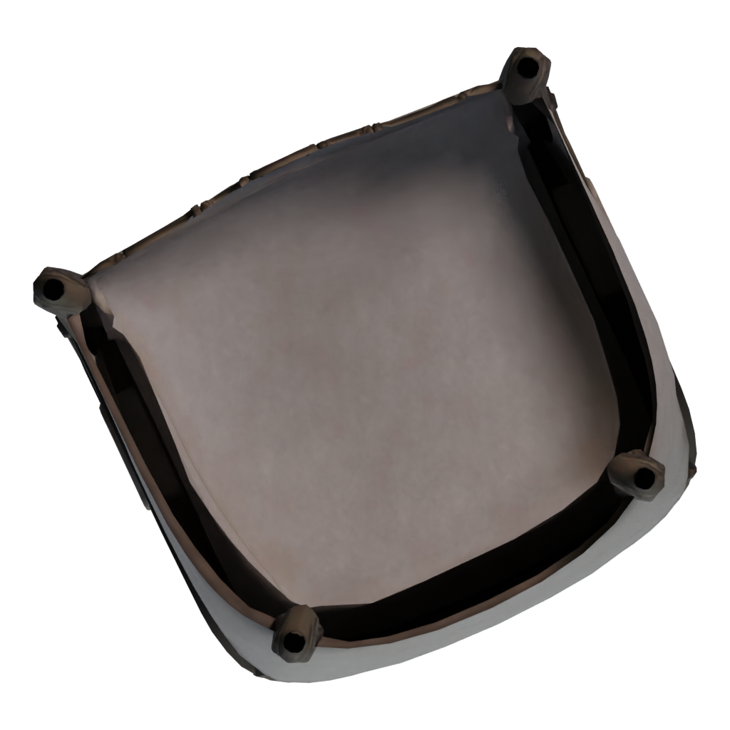 Bottom view of the Arm Chair 3D model