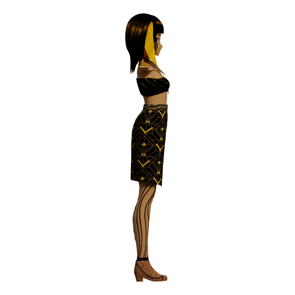 Right view of the Egyptian Girl 3D model