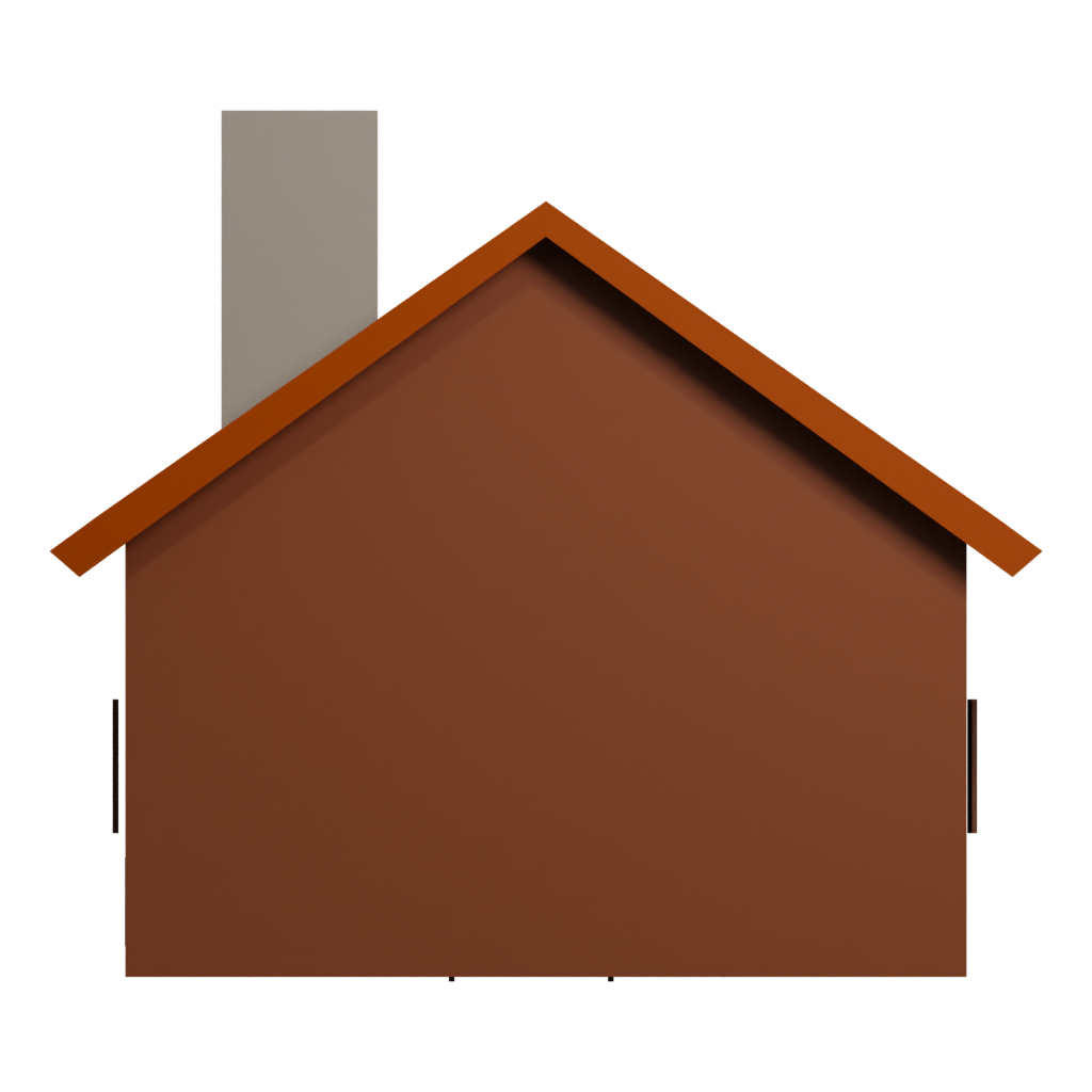 Back view of the Medieval House 2 3D model