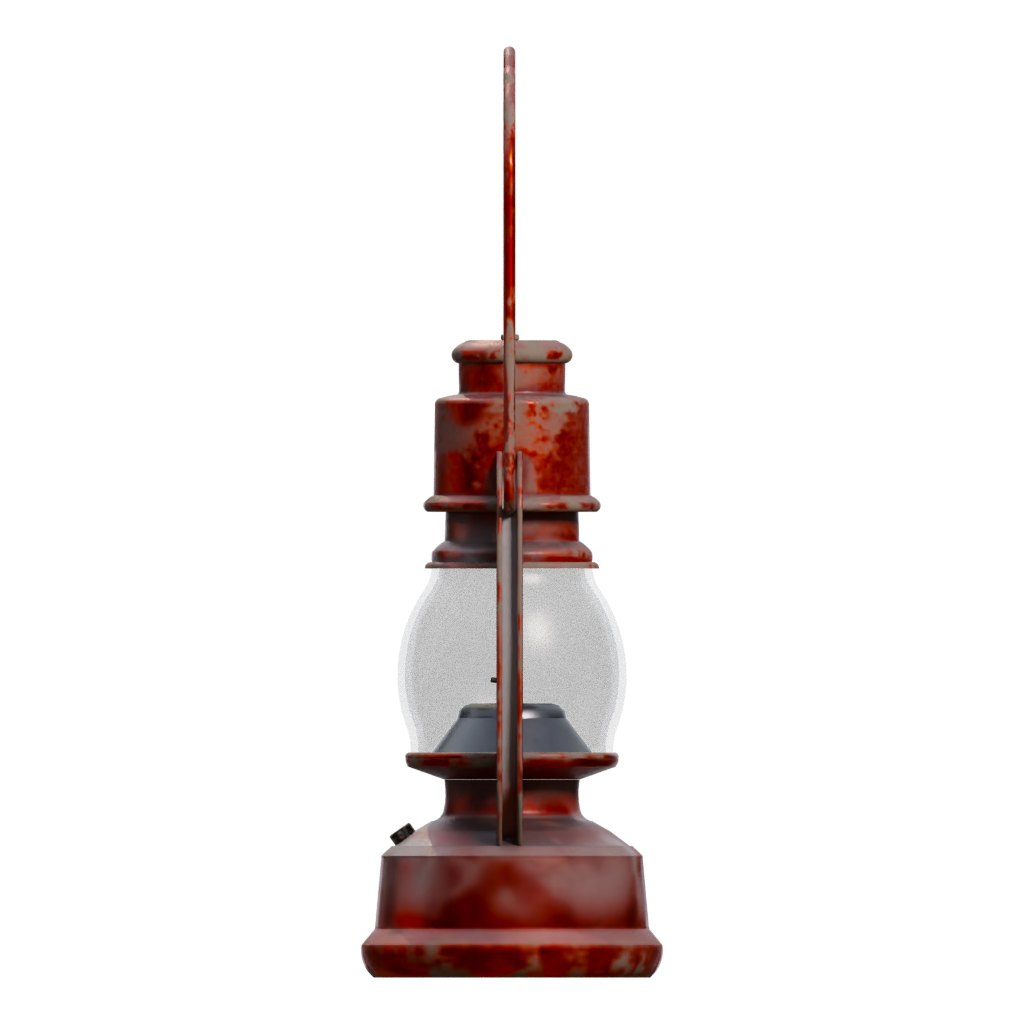 Left view of the Old Lantern PBR 3D model