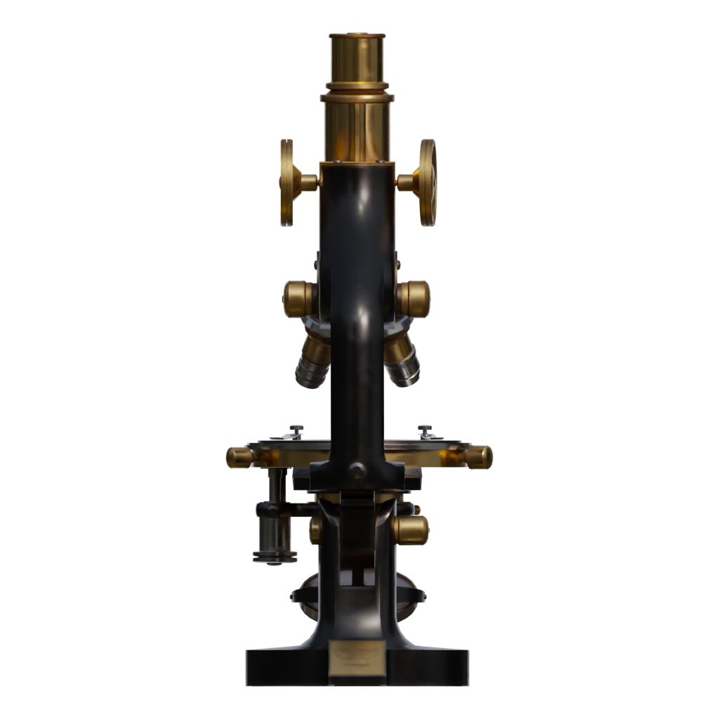 Front view of the Vintage Microscope 3D model