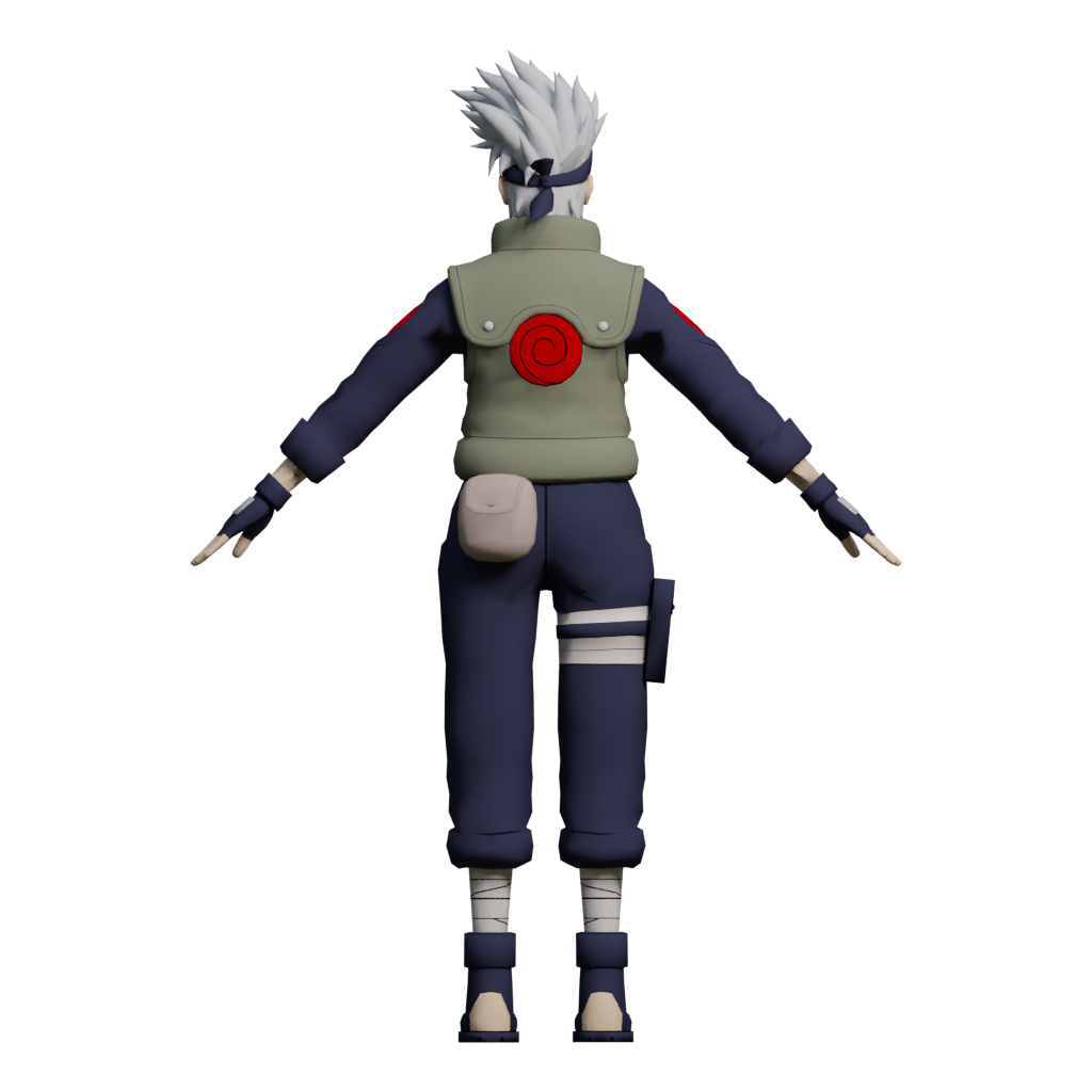 Back view of the Hatake Kakashi 3D model