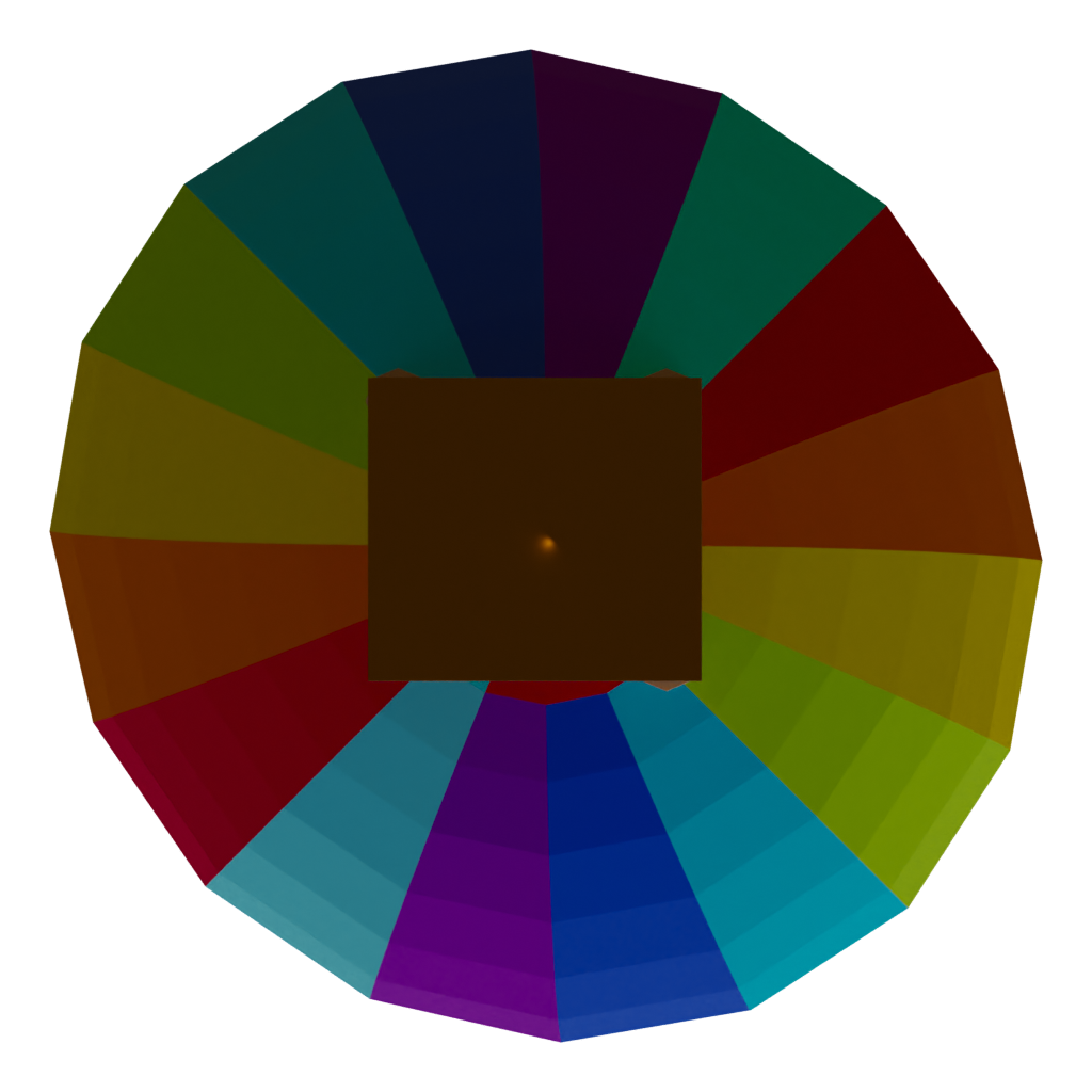 Bottom view of the Low Poly Air Balloon 3D model