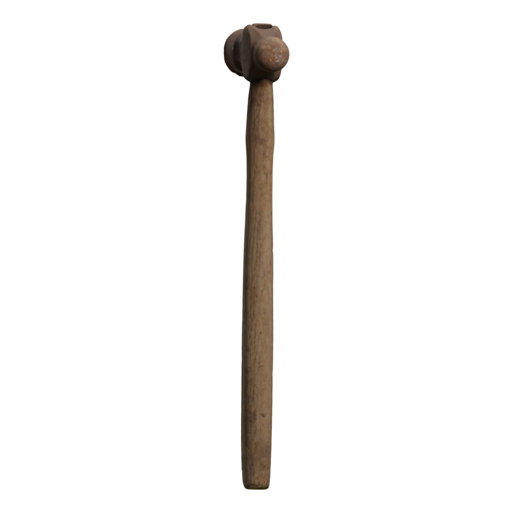 Left view of the Ball Peen Hammer PBR 3D model