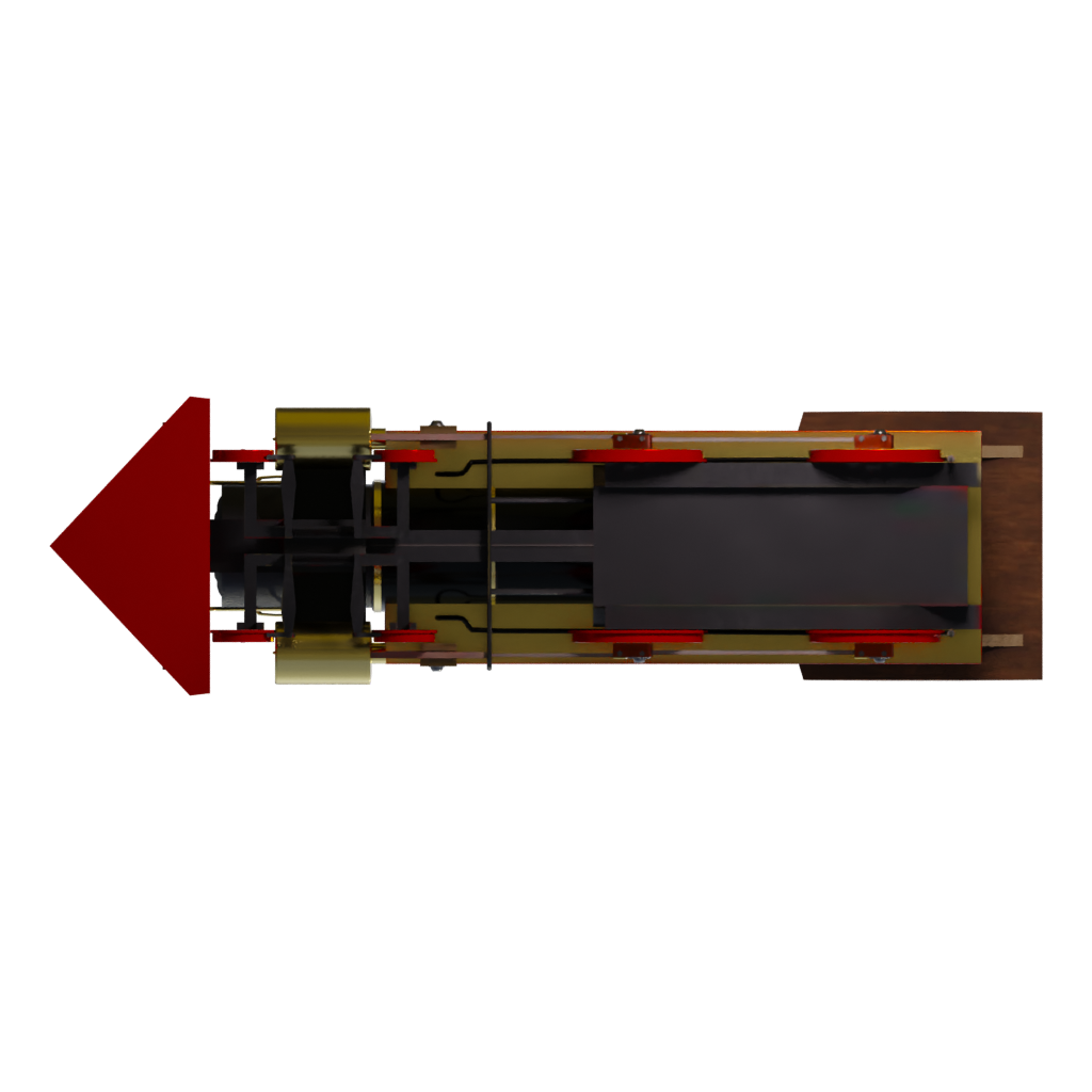 Bottom view of the Locomotive 3D model