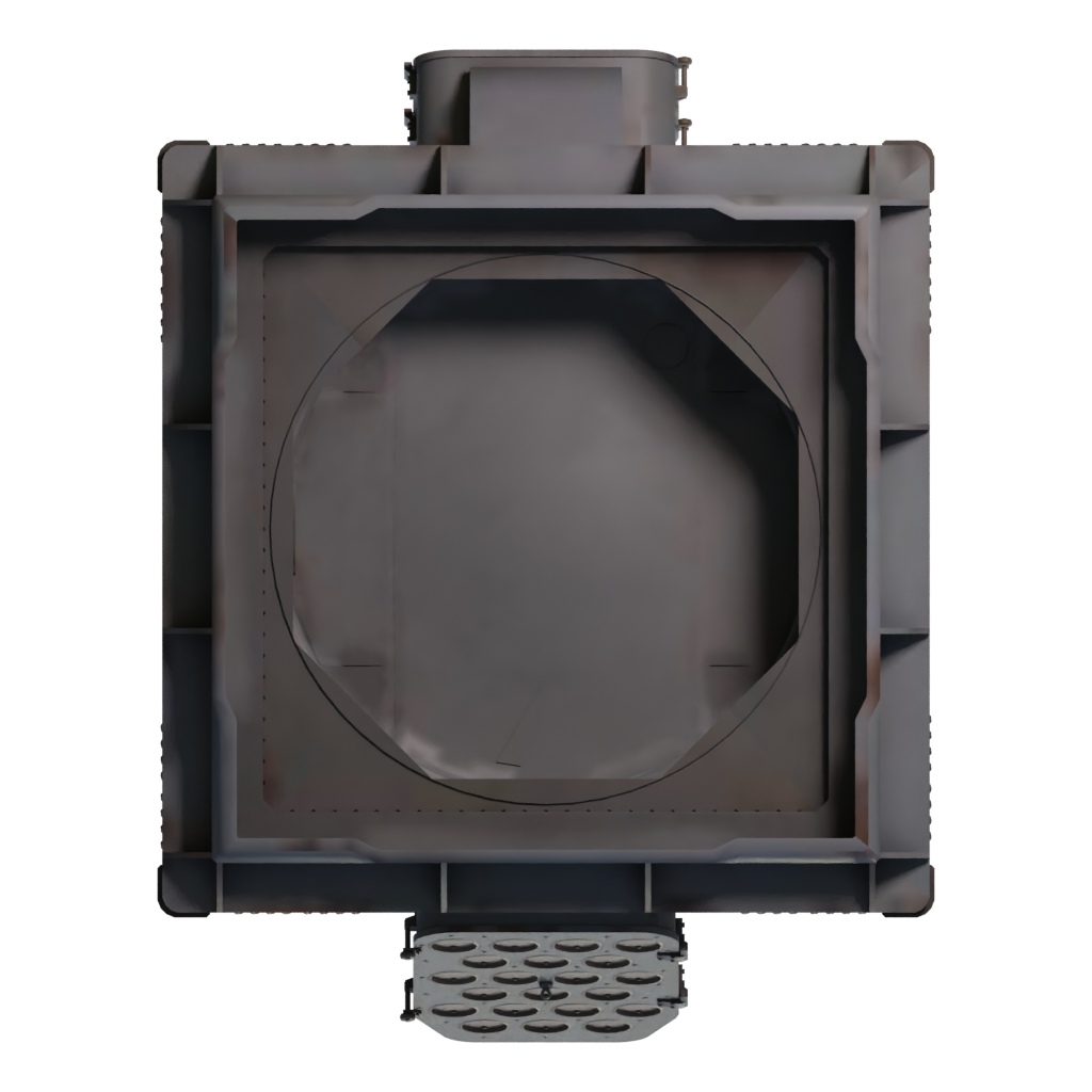 Bottom view of the Rocketlauncher 3D model