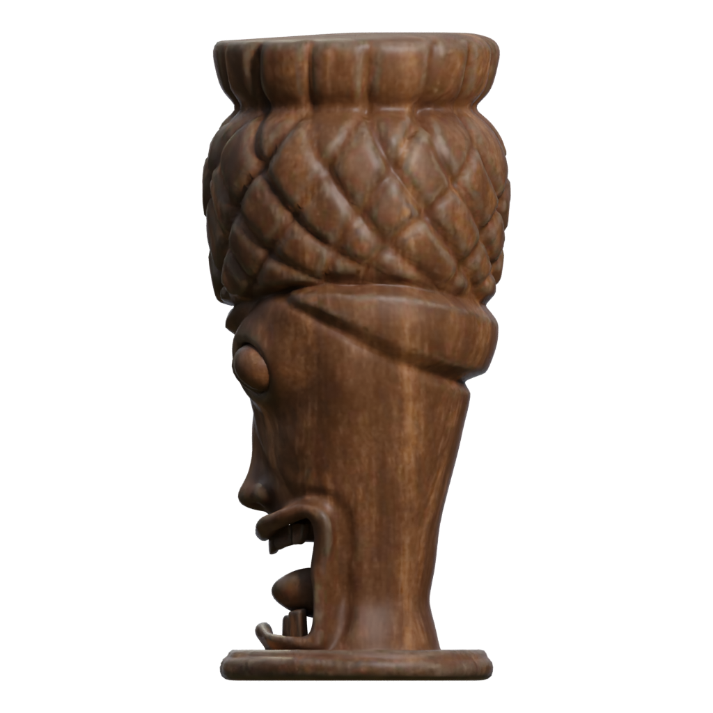 Left view of the Tiki Totem Sculpt 3D model