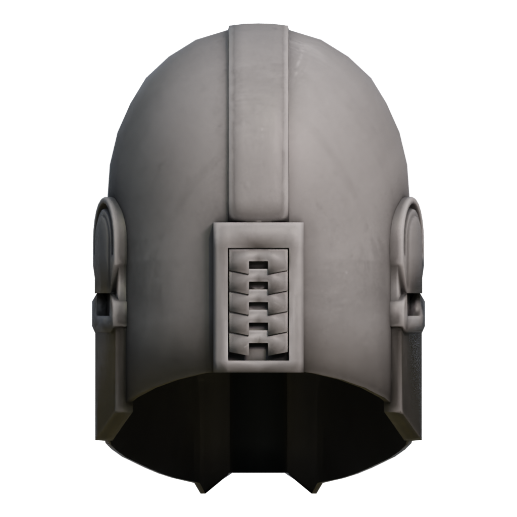 Back view of the Mandalorian Helmet 3D model