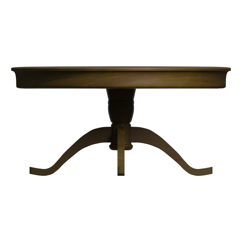 Back view of the Simple Modern Wooden 3D Table 3D model