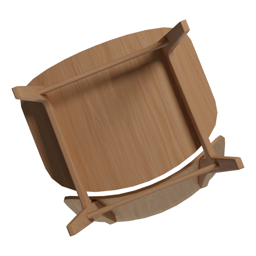 Bottom view of the Chair 3D model
