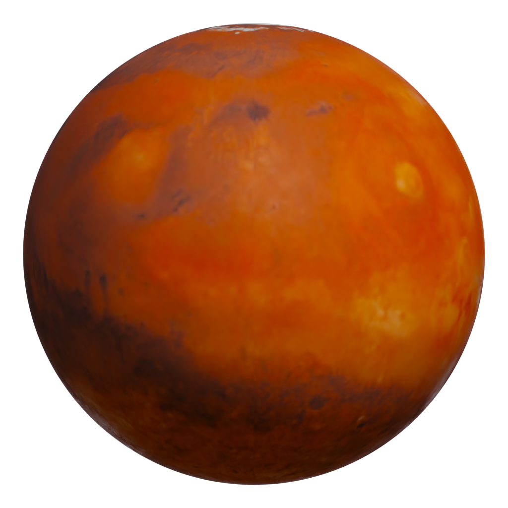 Back view of the Mars Planet With Low Polygons 3D model