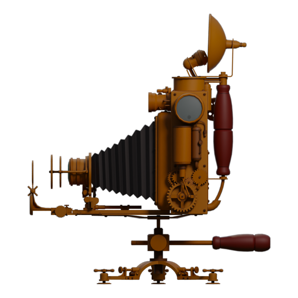 Left view of the Steam Punk Camera 3D model