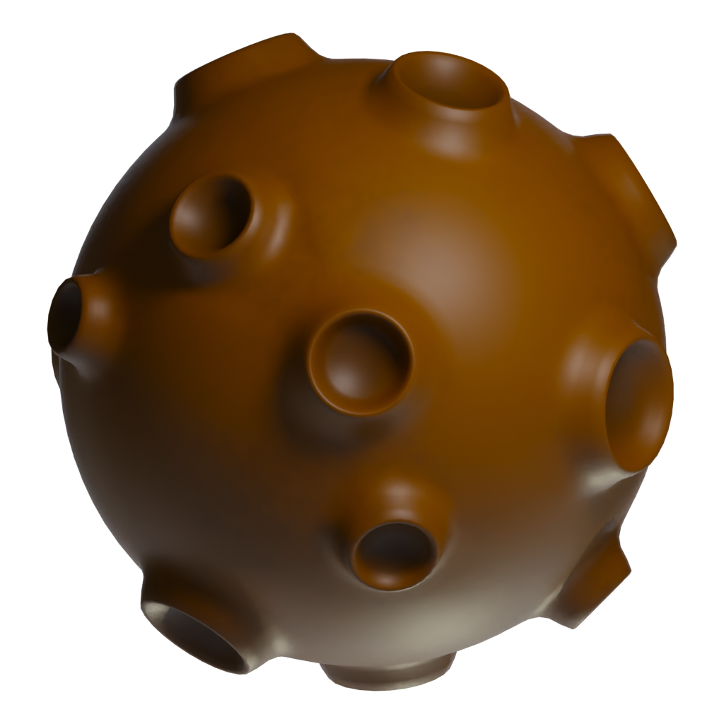 Top view of the Moon 3D model