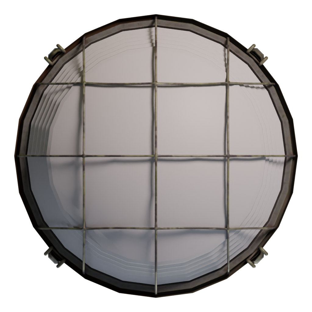 Bottom view of the Hanging Industrial Lamp 3D model