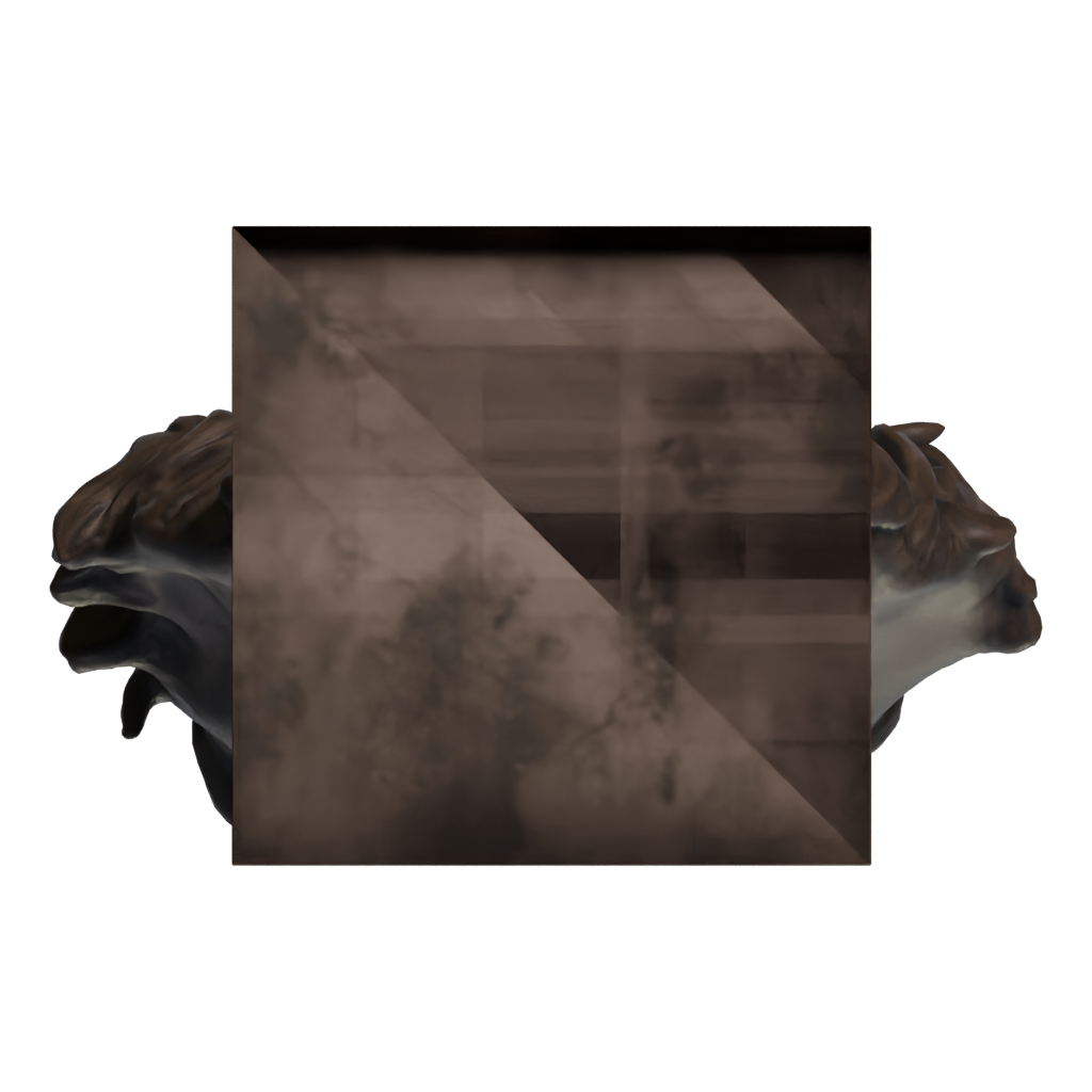 Bottom view of the Lion Head 3D model