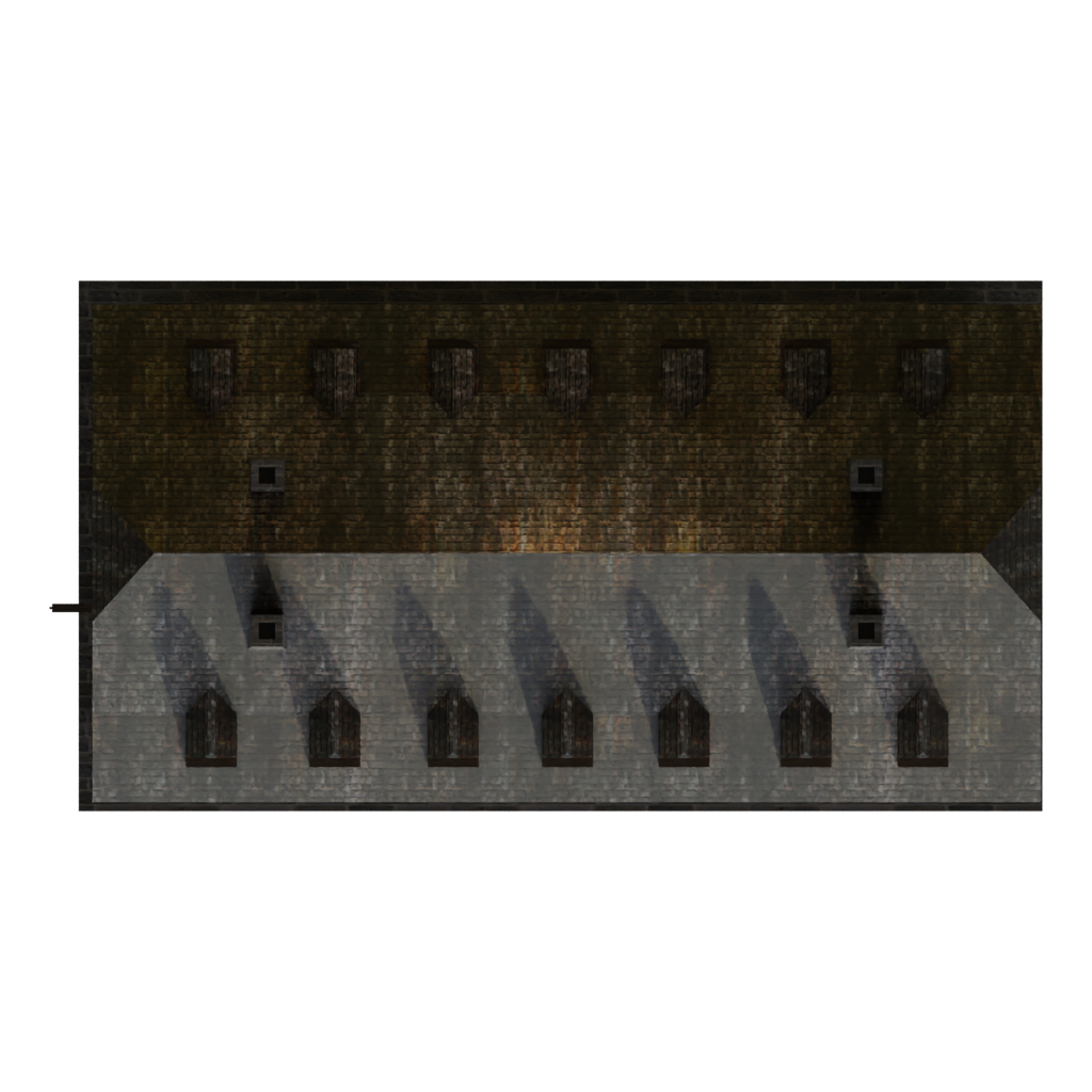 Top view of the Medieval High House2 3D model