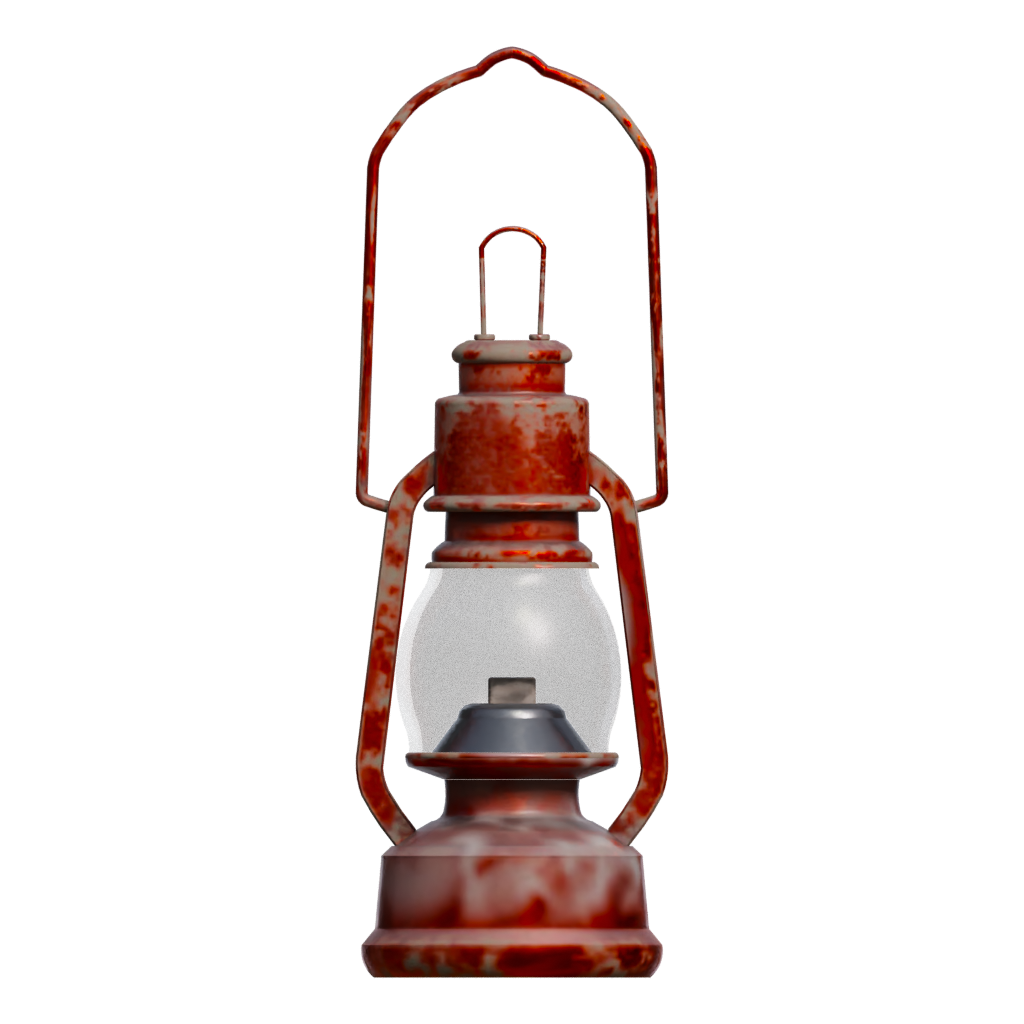 Back view of the Old Lantern PBR 3D model