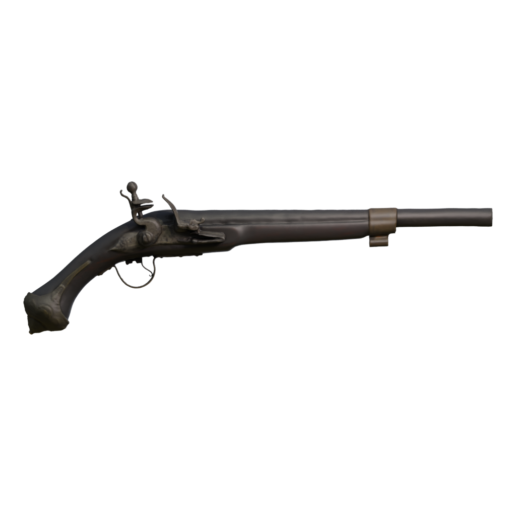 Front view of the Dueling Pistol 3D model