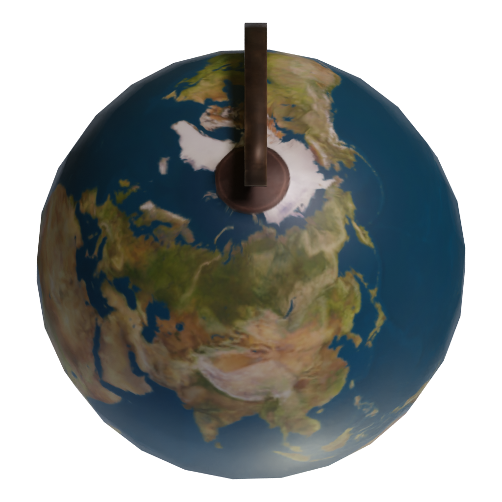 Top view of the Globe Free Low Poly 3D model
