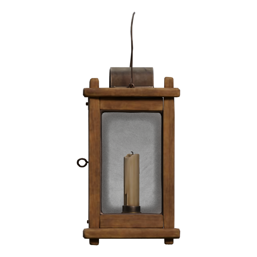 Left view of the Wooden Lantern 3D model