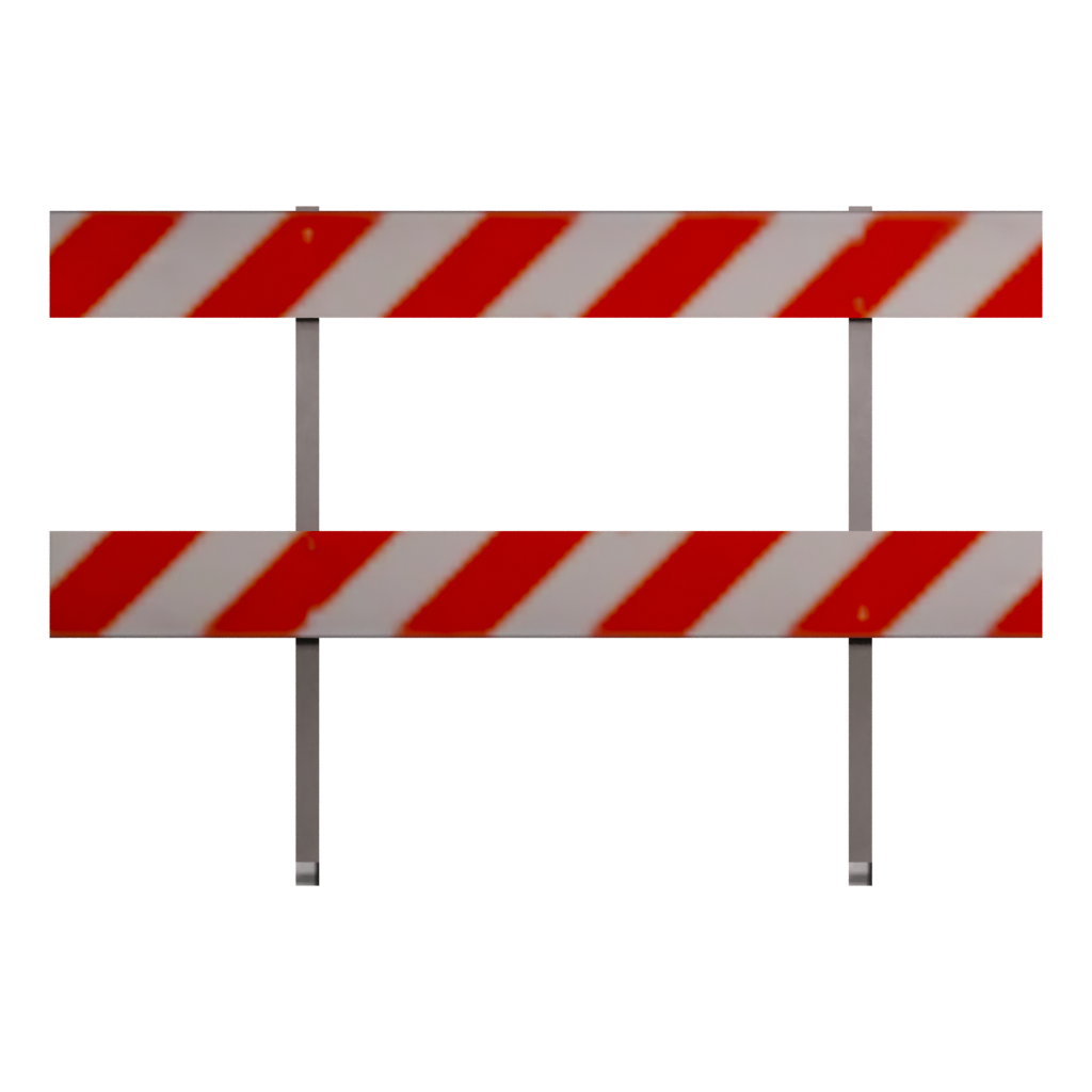 Back view of the Road Closed 3D model
