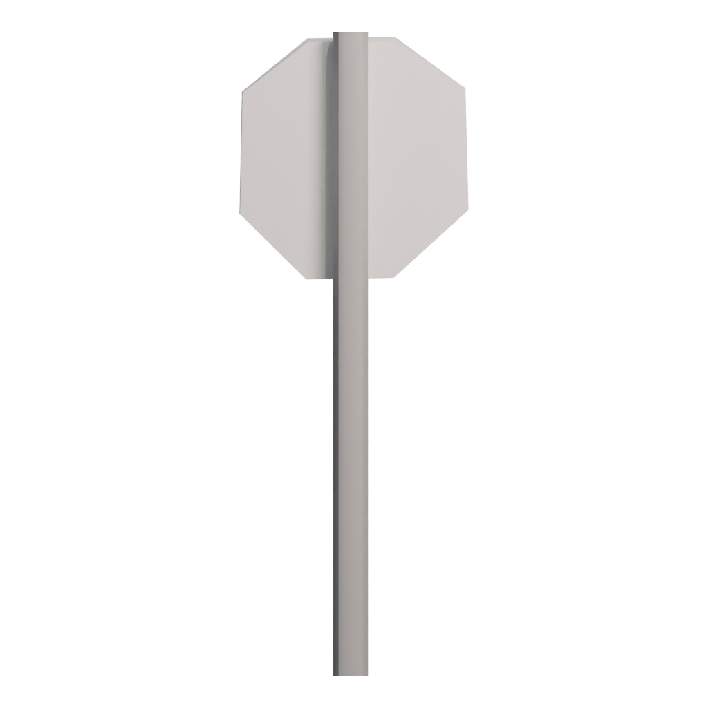 Back view of the Voxel Sign Stop 3D model