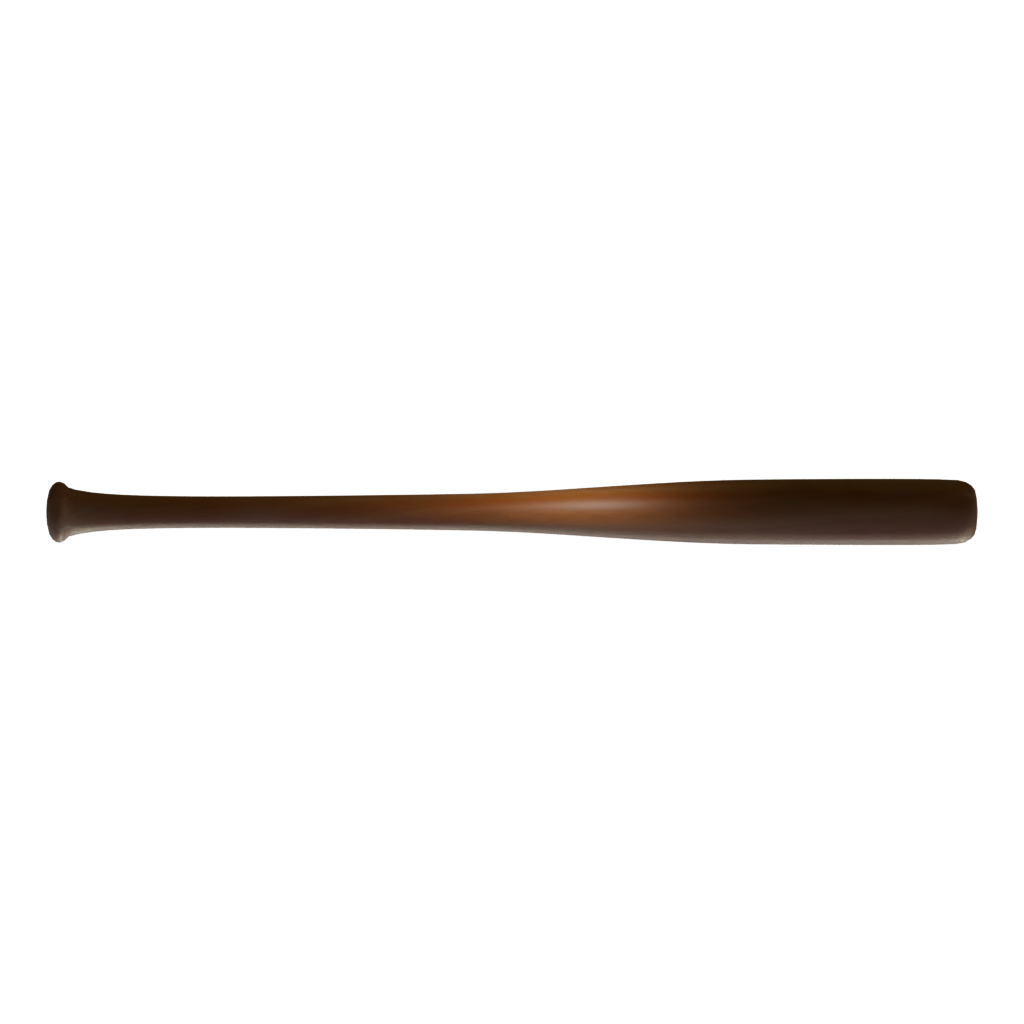 Bottom view of the Baseball Bat Low Poly Game Ready 3D model