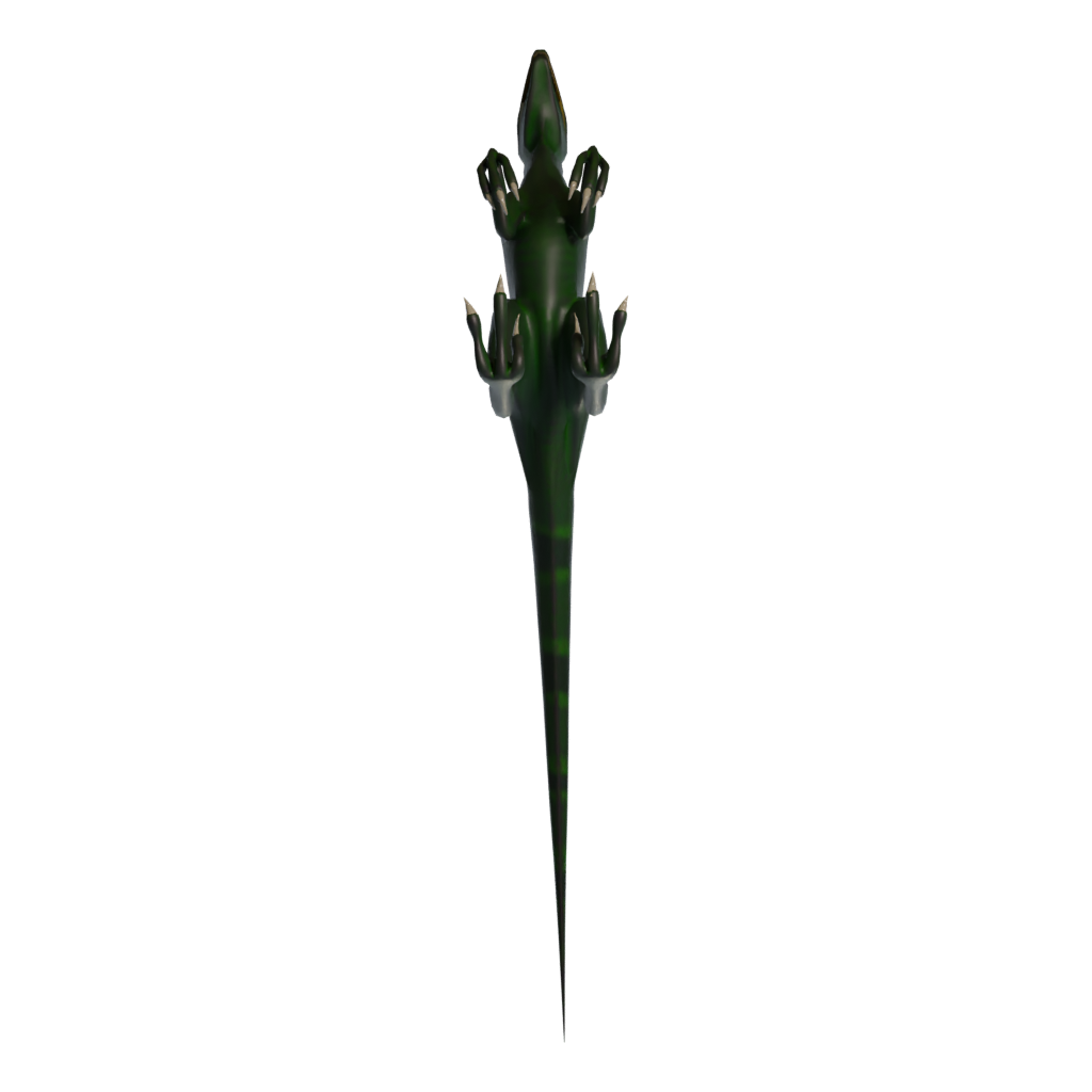 Bottom view of the Reptile 3D model