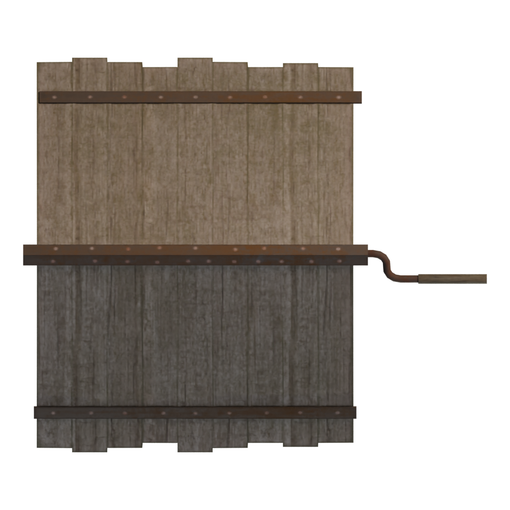 Top view of the Low Poly Well 3D model