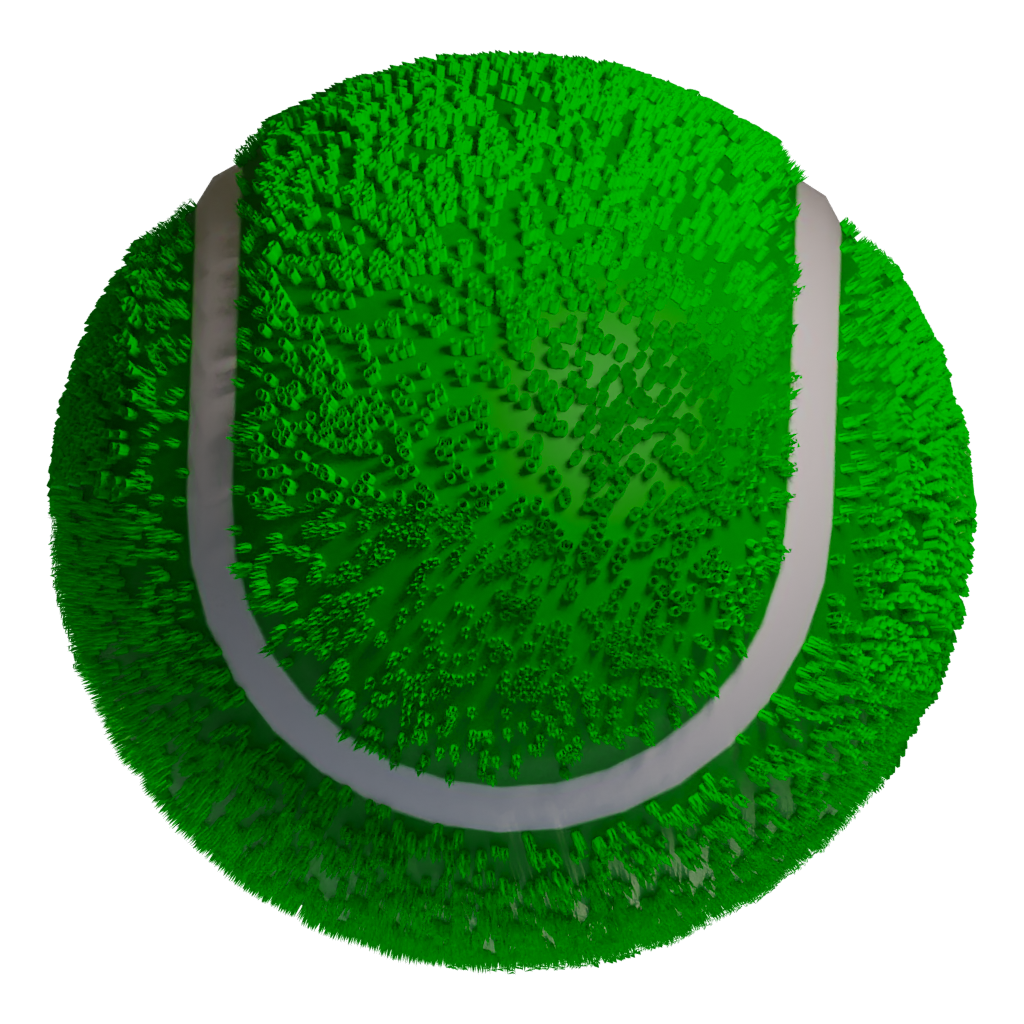 Top view of the Tennis Ball 3D model