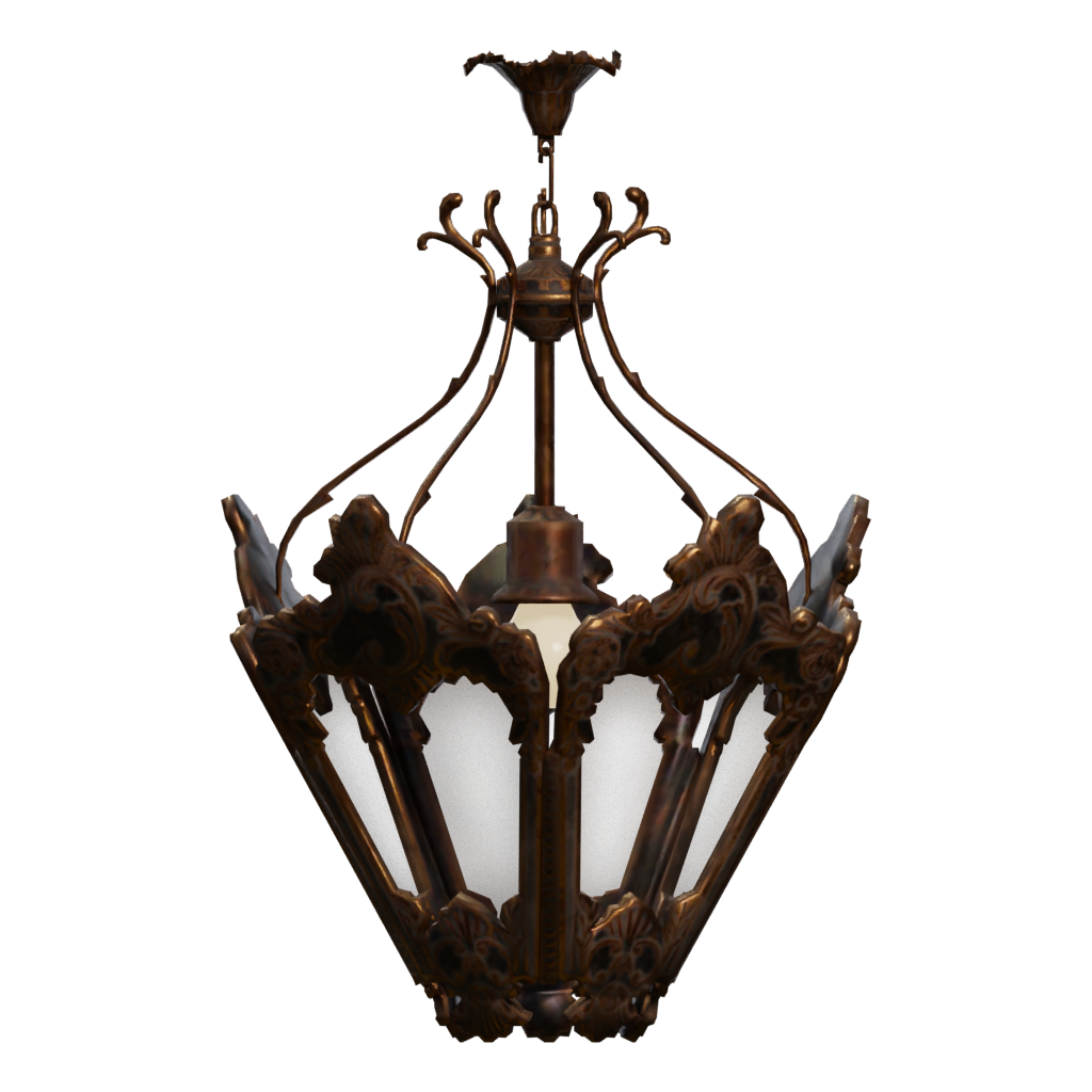 Right view of the Lantern Chandelier 3D model