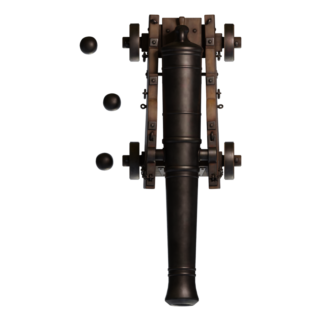 Top view of the Cannon 3D model