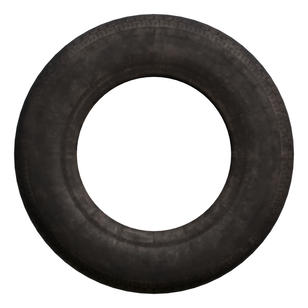 Front view of the Old Tyre 3D model