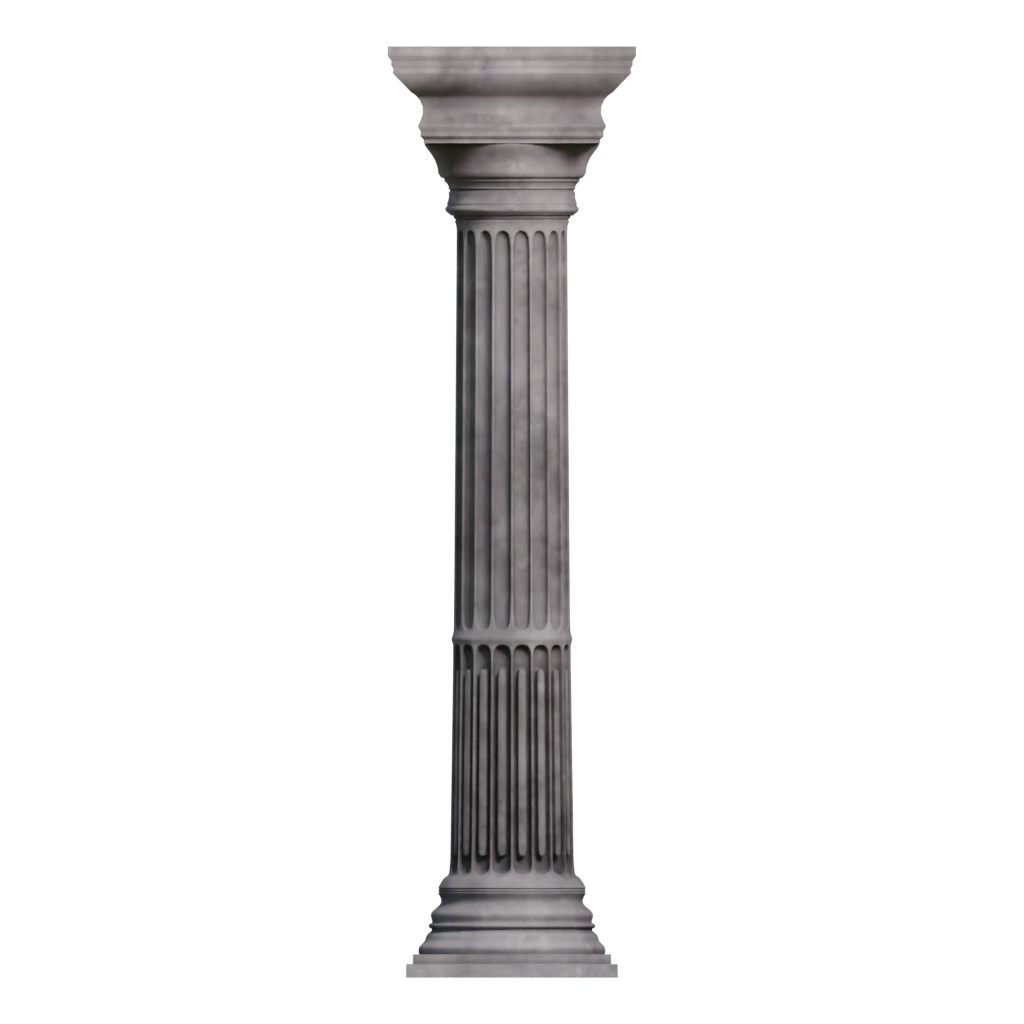 Front view of the Concrete Column 3D model