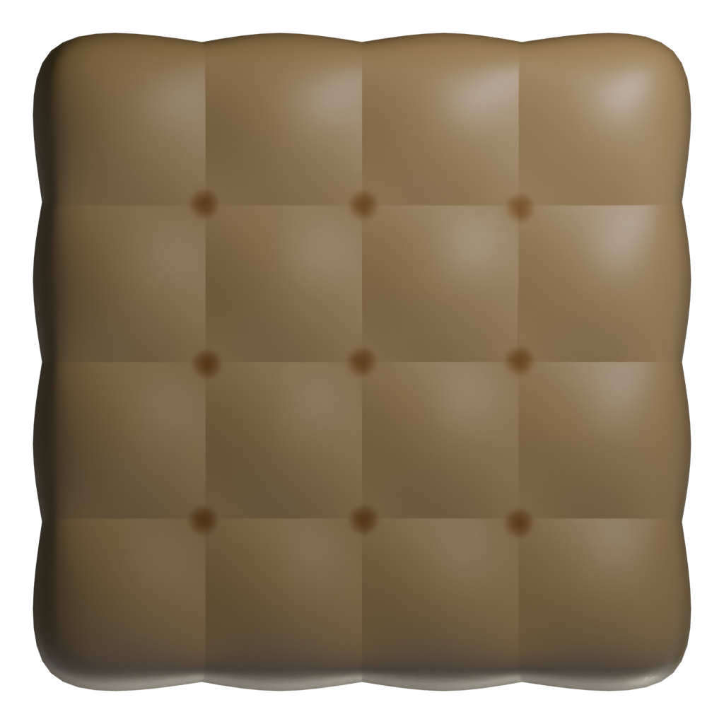 Top view of the Leather Pouf Sofa 3D model