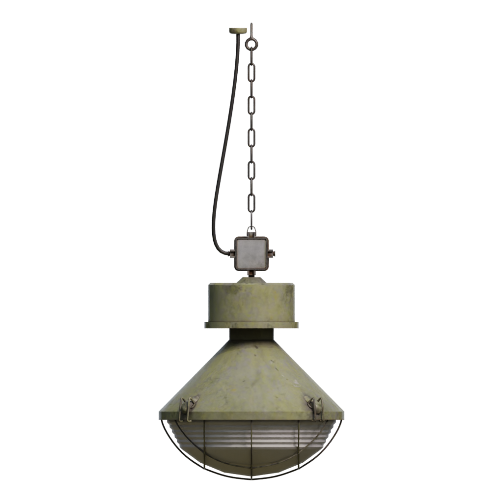 Back view of the Hanging Industrial Lamp 3D model