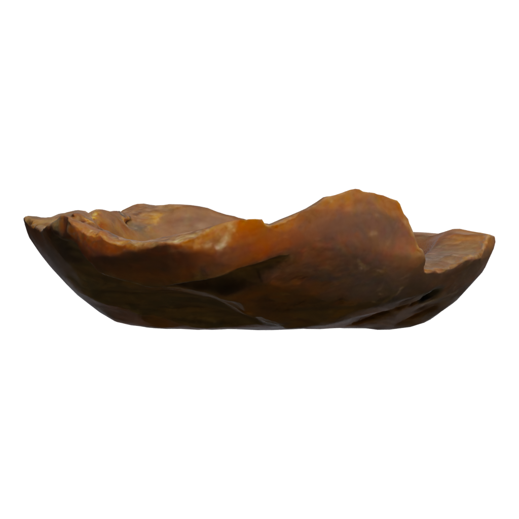 Back view of the Wooden Bowl 3D model