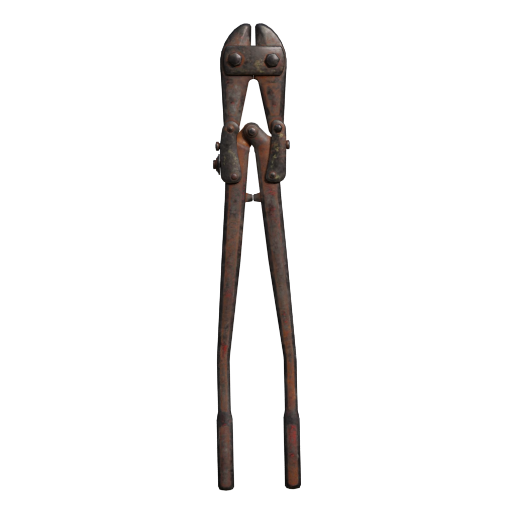 Back view of the Bolt Cutters 3D model