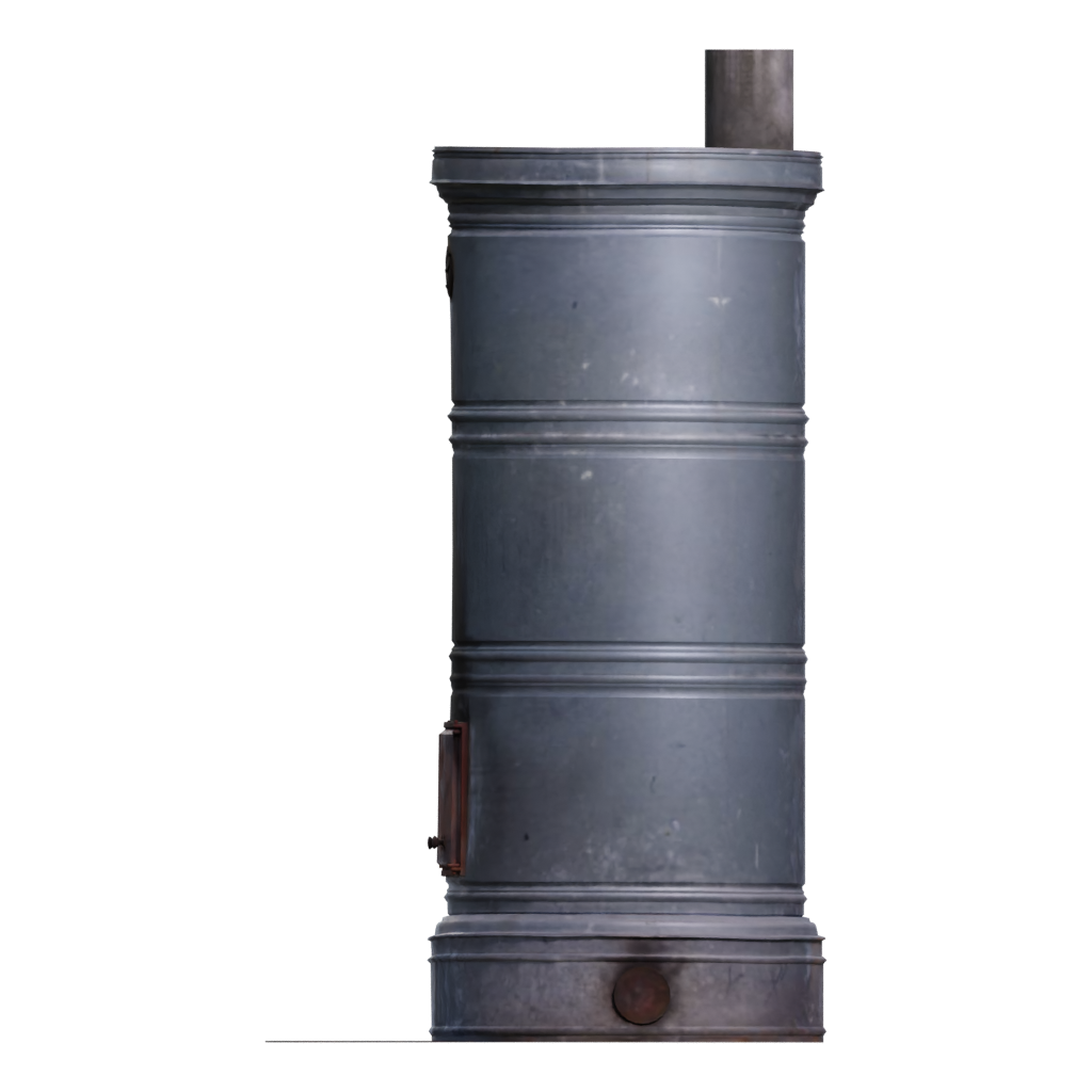 Left view of the Scandinavian Masonry Heater 3D model