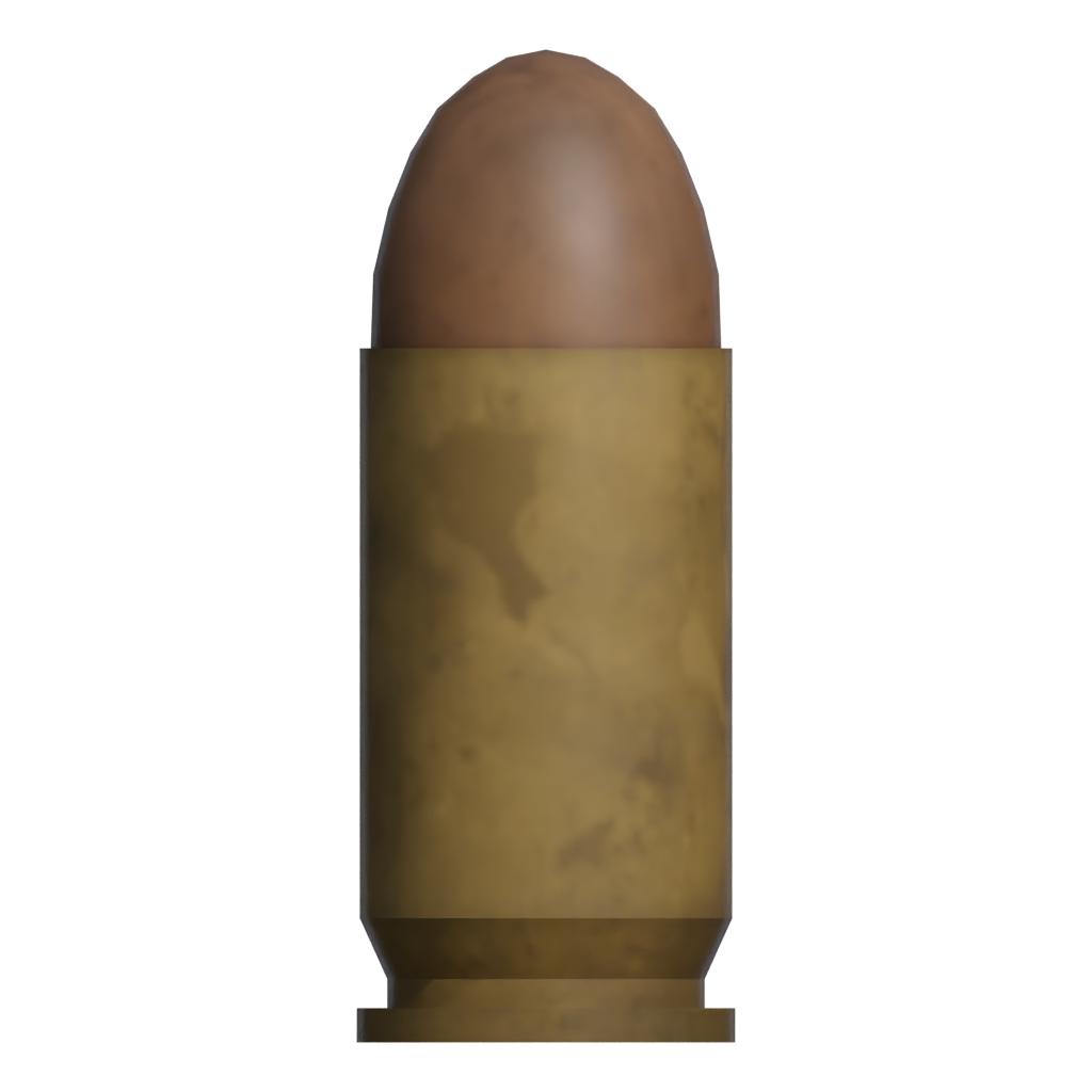 Back view of the 9Mm Printable Bullet 3D model