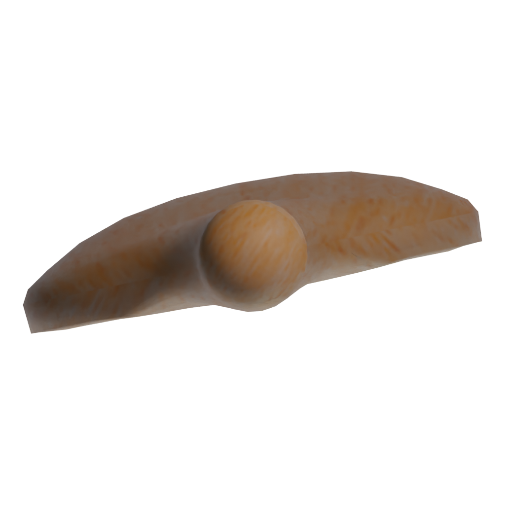 Top view of the Wooden Spoon 3D model