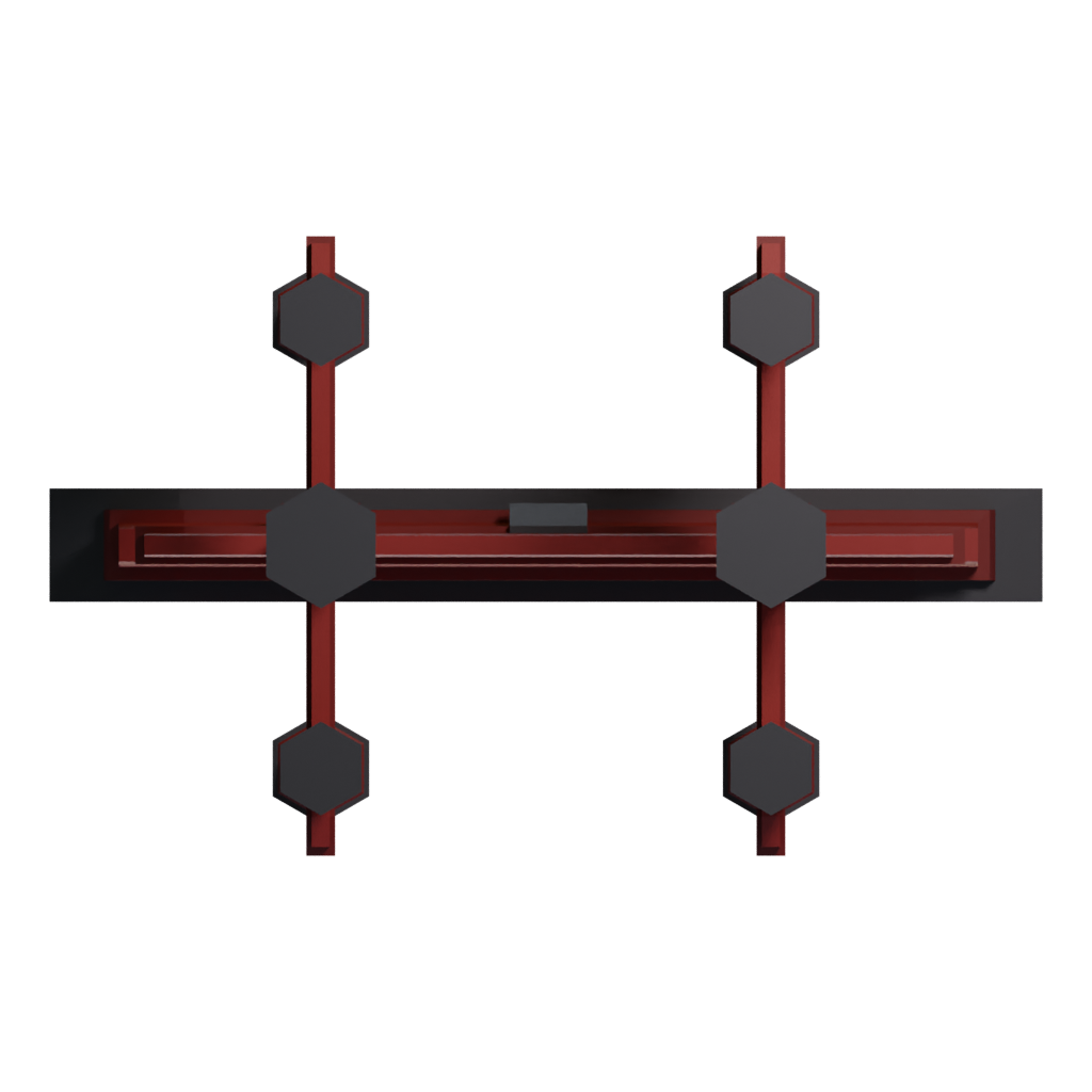Bottom view of the Japanese Gates Torii Low Poly 3D model