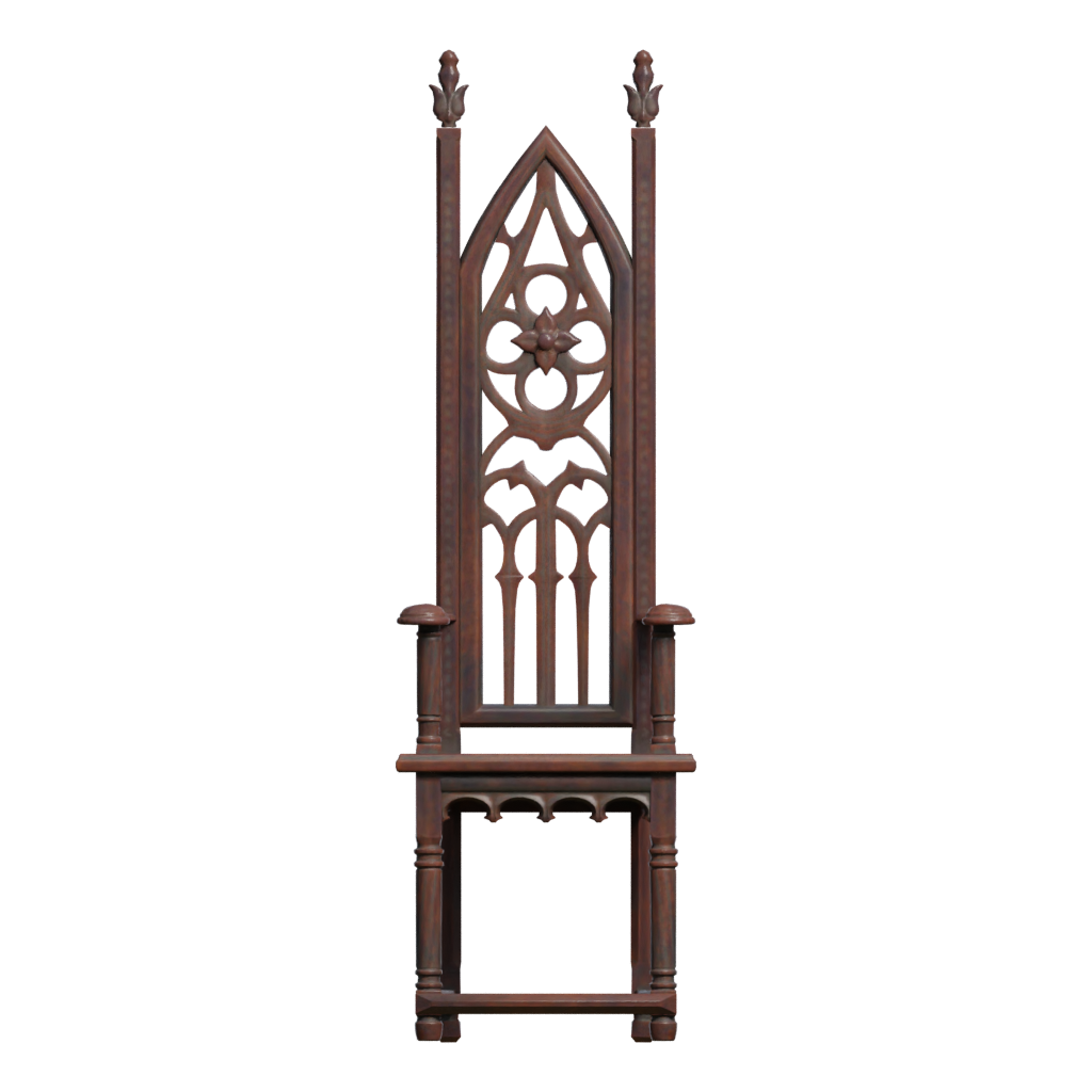 Front view of the Wooden Chair 3D model