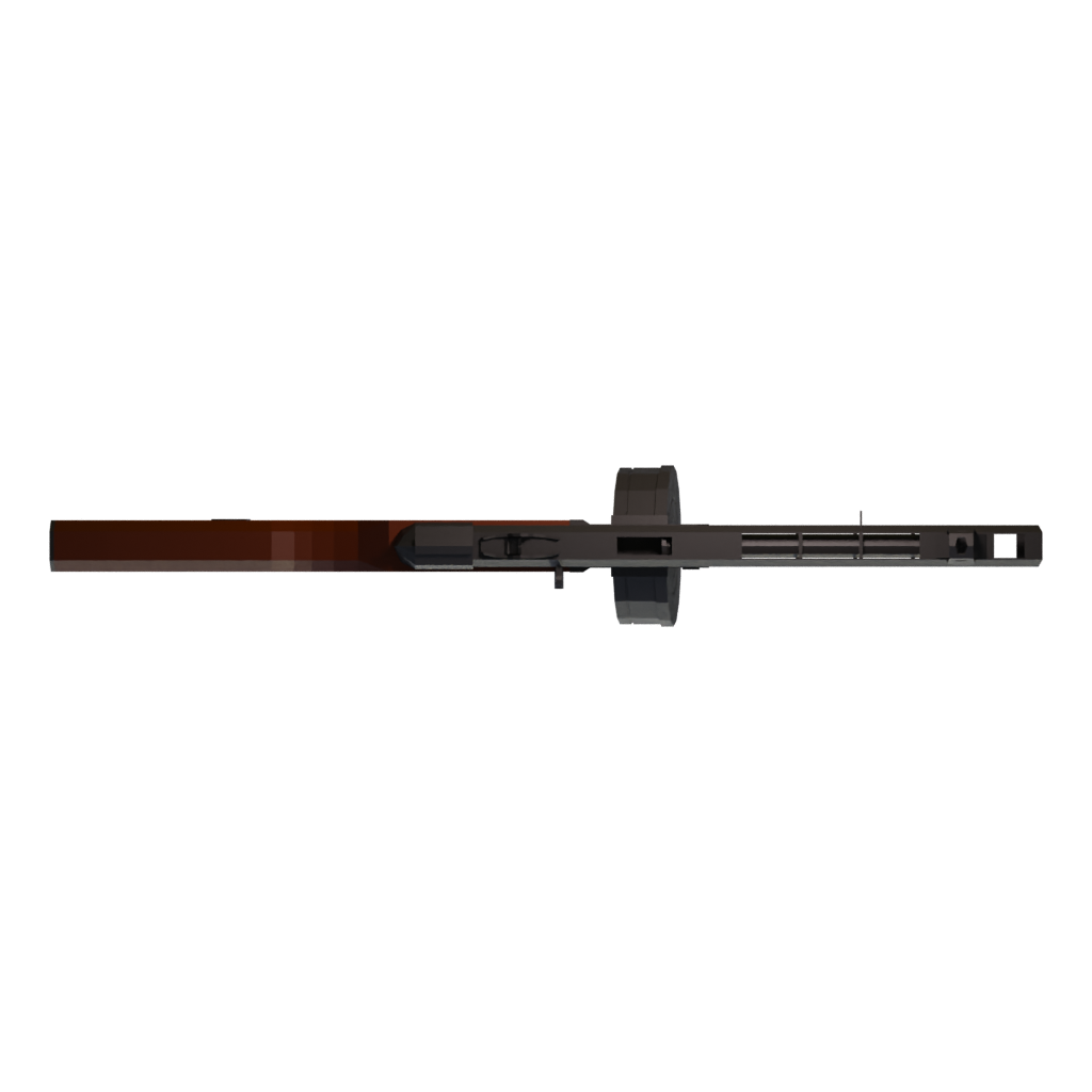 Top view of the PPSH 41 Submachine 3D model
