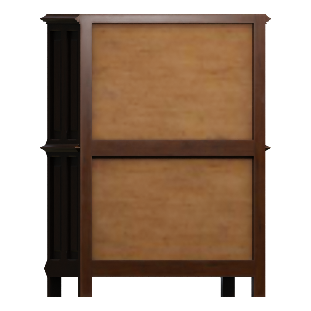 Back view of the Gothic Cabinet 3D model